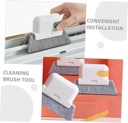 3pcs Window Track Cleaner Set Multifunctional Cleaning Brushes for Window Grooves Tile Lines Car Vents Detachable Design for Easy Use Tight Spaces Grey Ginger Orange Red