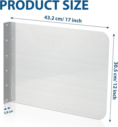 Amylove 17 x 12 Inch Stainless Steel Splash Guard Stainless Steel Wall Mount Guard with Screws Screws for Bathroom Sink Side Sink Splash Prep Sinks Protector for Commercial Kitchen Restaurant