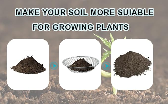 3PCS Soil Sifter for Gardening, Rock Sifter for 5 Gallon Bucket,Compost Sifter Dirt Sifter,Captures Dirt Rocks Sawdust