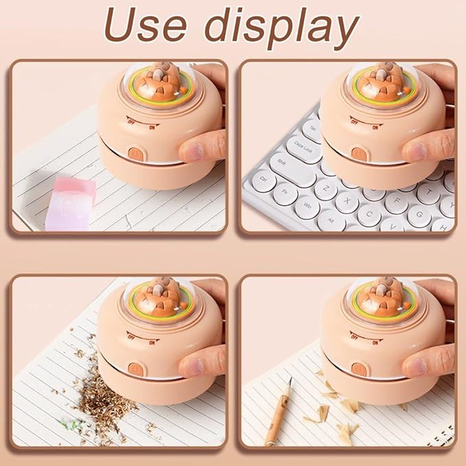Mini Desktop Vacuum Cleaner, 1set Cute Capybara Table Dust Sweeper, Cordless Dust Cleaner for Home School Office Computer Keyboard