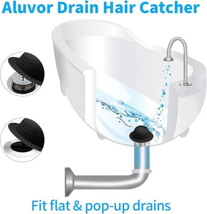 Aluvor Shower Drain Hair Catcher Bathtub Drain Cover Shower Protector for Pop-Up & Regular Drains