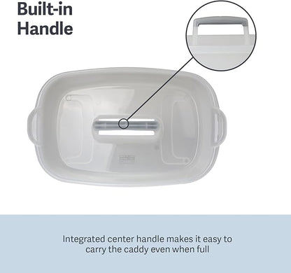 Casabella Plastic Multipurpose Cleaning Storage Caddy with Handle, 1.5-Gallon, Clear