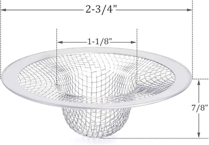 Kingrol 50 Pack Stainless Steel Sink Strainer, 2-3/4 Inch Slop Basket Filter Trap for Kitchen, Bathroom, Balcony, Floor Drain (2-3/4 Inch)