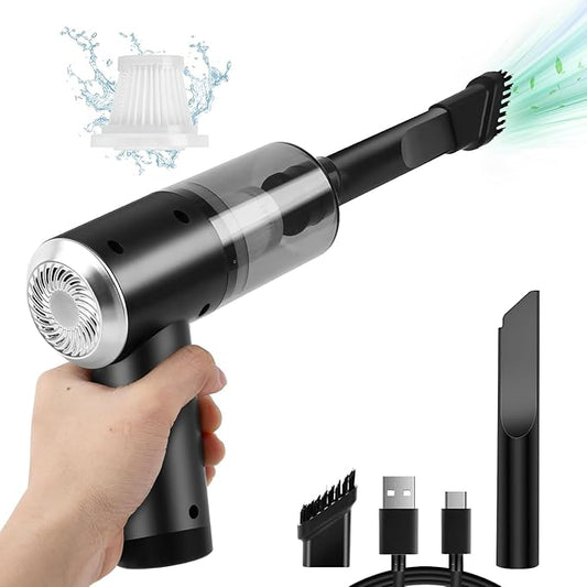 Mini Vacuum Cleaner for,2 in 1 Keyboard Vacuum Cleaner Wireless Handheld,Car Vacuum with Brushless Motor High Power 120W Rechargeable Easy to Clean Car Interior (Black)
