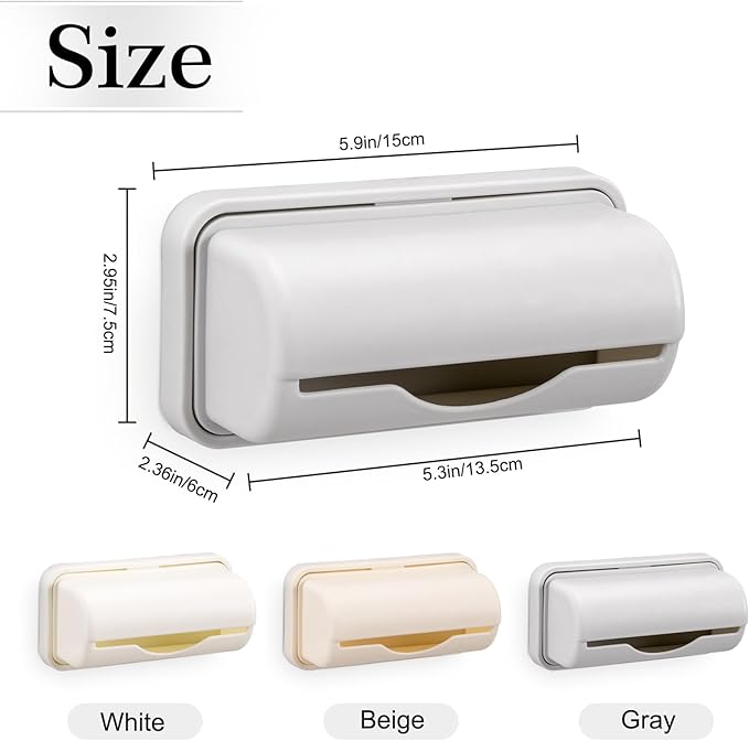 3Pcs Trash Bag Dispenser, Wall Mount Trash Bag Holder, Plastic Grocery Bag Holder Large Opening Design Easy to Take Out for Kitchen Bathroom Toilet,5.9 x 2.36 x 2.9