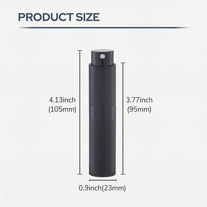 Fusupak Perfume Atomizer Travel Bottle Refillable: Cologne Sprayer Portable for Men - Mini Spray Empty for Refill - 8ml Small Size Black