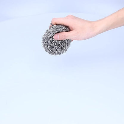 Scrubber Stainless Steel Pot Scrubber Silver Cleaning Balls Steel Wool Scrubber Dish Scrubber for Kitchen 3x1.6in