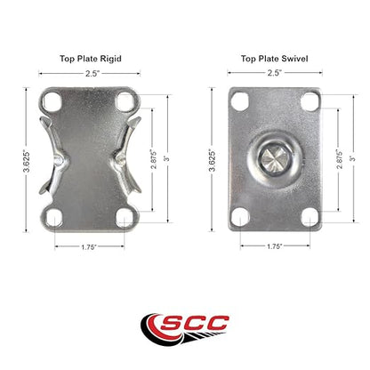 Rubbermaid Cube Replacement Swivel and Rigid Caster Set Quiet Fits Rubbermaid Cube Utility Truck