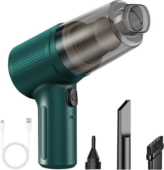 Wireless Handheld Car Vacuum Cleaner Portable Cordless, Vacuum Cleaner with Multi-nozzles, Portable Mini Handheld Wet/Dry Cordless Car Vacuum Cleaner (Green)