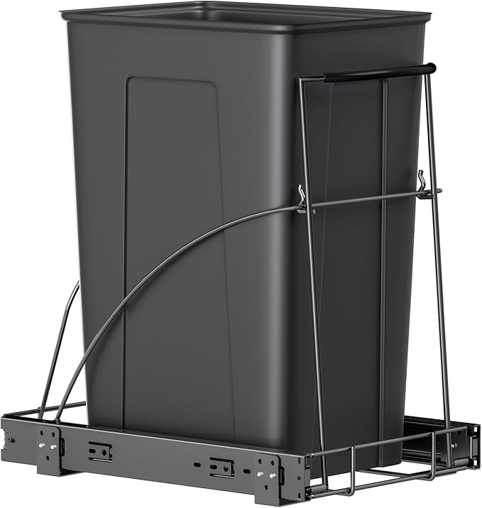 Insputer Pull Out Trash Can Under Cabinet, Requires 13" W X 18" D Cabinet, Under Sink Trash Can Kit, Slide Out Garbage for Kitchen(Not Included Can)