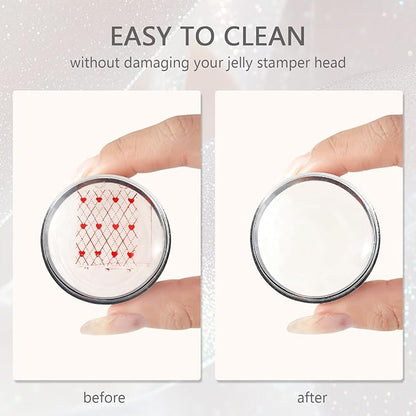 Nail Stamper Sticky Cleaner Roll with Case, Adhesive Paper Stickers for Stamping Gel Polish Removal, Lint Roll Cleaning Sheets, Nail Stamper Accessories Manicure Salon Supplies (Pink)