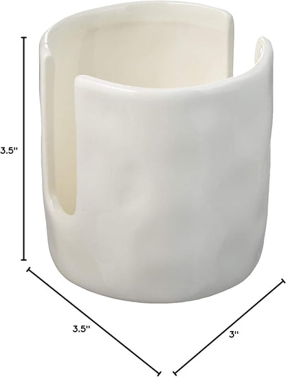 Mud Pie Kitchen Dish Sponge Holder Caddy, Off White