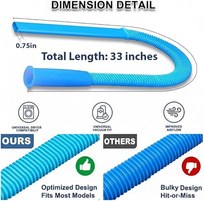Clothes Dryer Vent Cleaner Kit with Vacuum Hose Attachment Brush, Lint Remover, Dryer Vent Vacuum Hose
