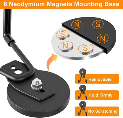 ENUODA Strong Magnetic Hooks Heavy Duty Magnet Garage Hooks for Cruise Magnet Tool Holder for Hanging Garden Tools, Cabinet, Van, Pegbaord, Kitchen, Outdoor, 2Pack