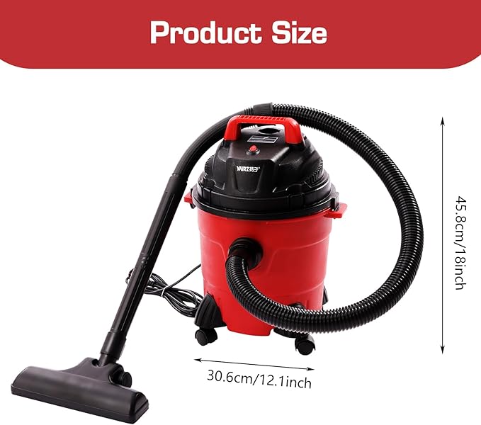 4 Gallon Wet Dry Vacuum Cleaner 1.34 Hp Shop Vacuum 1000W Portable Wet Dry Vac with Blower Function Floor Cleaner for Cleaning Car, Boat, Pet Hair, Hard Floor