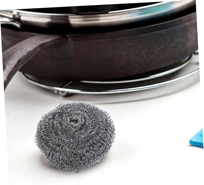 20pcs Pot Cleaning Balls Metal Scrubbers for Kitchen Grill Oven and Pan Cleaning Scrubbers for Tough Stains and Grease Removal