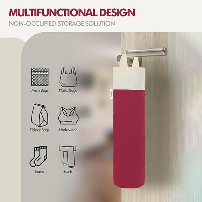 Plastic Bag Holder, Wall Mount Grocery Bag Holder for Plastic Bags Storage, Cotton Shopping Garbage Sack Organizer, Large Trash Bag Dispenser for Home Kitchen Decor