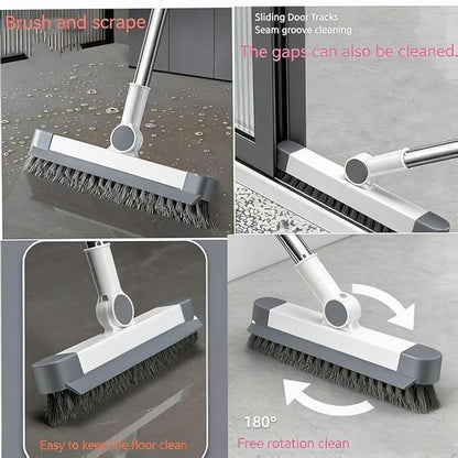 Hands-Free Self Wringing Flat Mop - Microfiber Floor Cleaning Tool with Washable Pads, Scrub Brush, Squeegee (1 Mop+6 Pads+1 Brush+1 Glass Wiper)