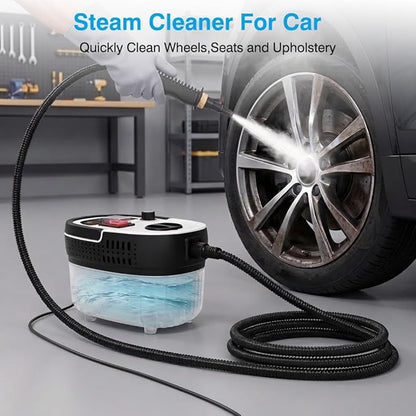 Steam Cleaner for Home & Car Detailing, 2500W High Pressure Portable Steamer with 6-Level Adjustable Steam, 15s Heat-Up, 9.8ft Long Hose, ANSI Z87.1 Goggles, 17-Pcs Kit for Tile, Grout, Hardwood
