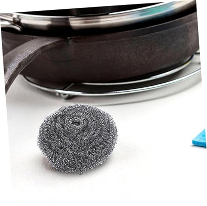 Cabilock 20pcs Pan Cleaning Scrubbers Metal Scrubber Balls for Pot Grill and Oven Cleaning Non-Shedding Kitchen Tool
