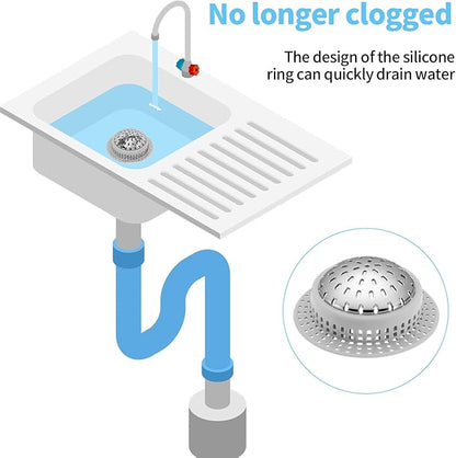 Aluvor Shower Drain Hair Catcher, Shower Drain Cover, Bathtub Drain Hair Catcher for Pop-Up & Regular Drains