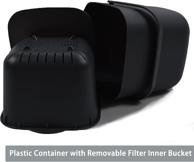 4-Liter Kitchen Compost Bin with Handles for Countertop Food Scrap Collection.Black-4L-US