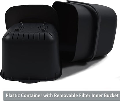 4-Liter Kitchen Compost Bin with Handles for Countertop Food Scrap Collection.Black-4L-US