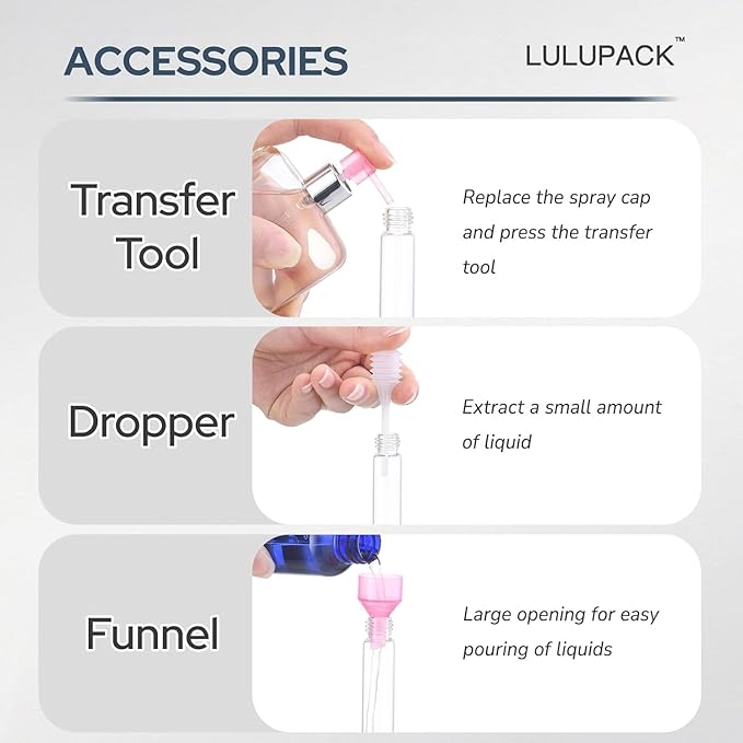 Lulupack Travel Perfume Bottle Refillable - Cologne Spray Atomizer Mini - Empty Travel Size Sprayer Small Refill Sample Container - Portable Fragrance Decant Dispenser for Women 6PCS 8ml Red