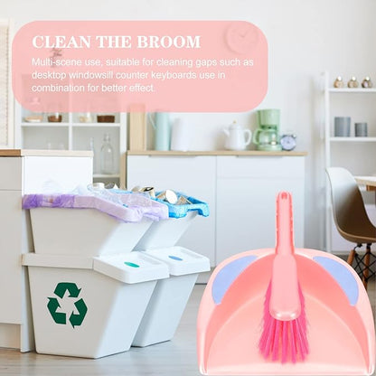 Zerodeko 1set Dustpan and Whisk Broom Set Compact Cleaning Brush and Dustpan for Household Use for Desktop and Pet Hair Cleanup Convenient Storage