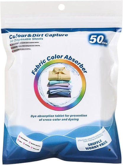 Color Catchers for Laundry, 50 Pack Sheets, Textile Protection Pads with Secure Guard, Dye Absorber with Portable Design, 50 pieces Household Utility, Washing Accessory for Travel Dorm Quilt Garment