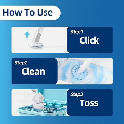 60 Count Toilet Cleaner Refill Pads Compatible with Clorox ToiletWand, High-Density Disposable Toilet Brush Refills for Powerful Scrubbing