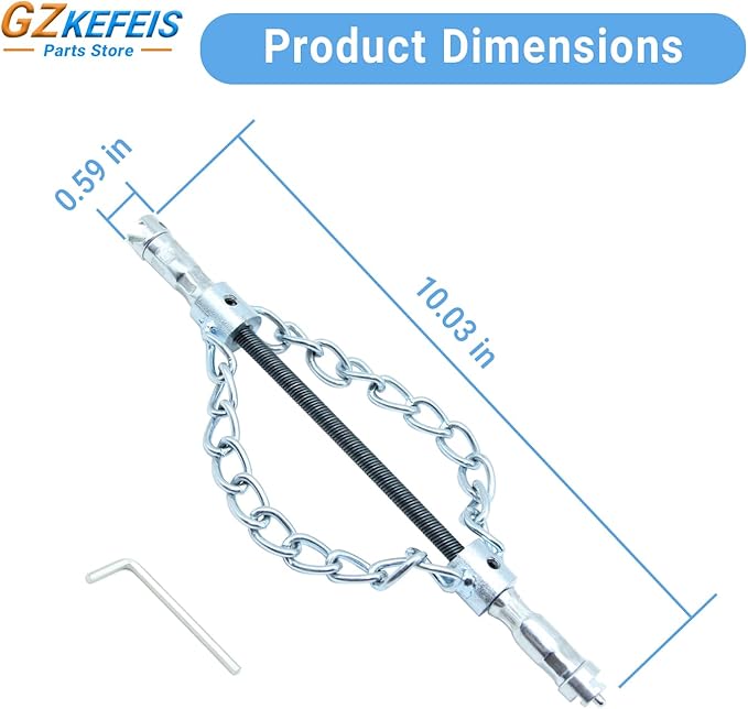 Flex‑Shaft Sewer Descaling Chain, Push-Type Rotary Cable for PVC Pipes, Toilets & Boilers, Compatible with 16mm Spring, Multi-Purpose Plumbing Tool