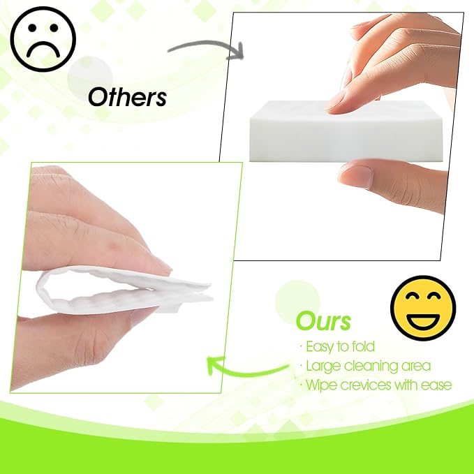 Yuanchu Magic Sponge Eraser Sheets, 50Pcs White Convex Point Melamine Sponge All-Purpose Disposable Magic Cleaning Eraser Wipes Thin Nano Cleaner Pad for Furniture Kitchenware Hard-to-Reach Place Shoe