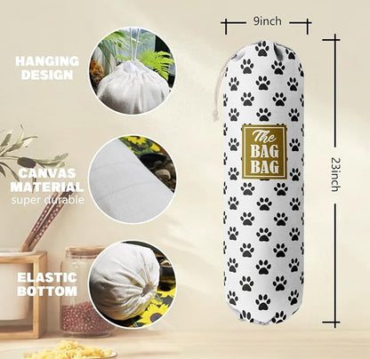 Grocery Bags Holder Organizer For Shopping Bags, Wall Mount Plastic Bags Storage Container Dispensers, Pet Lovers Home Kitchen Bags, The Bag Bag Grocery Bag Holder, Gifts For Women Dog Mom Dad (G-3)
