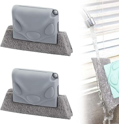 Magic Window Track Cleaner, 2026 New Window Track Cleaner Brush, Windows Cleaning Brush, Multi-Functional Cleaning Tools for Sliding Door, Sill, Tile Lines (Grey 2PCS)