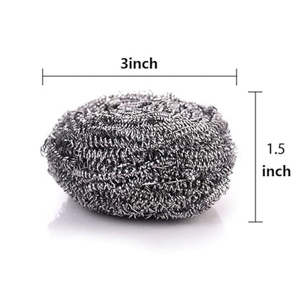 KTOJOY 6 Pack Stainless Steel Wool Scrubber, Scrubbing Scouring Pad, Steel Wool Scrubber for Kitchens, Bathroom and More