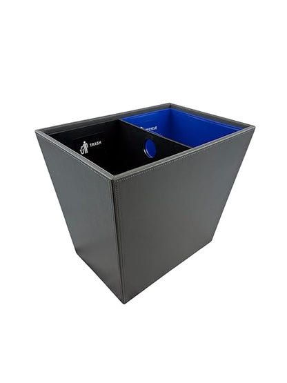 Dual Chamber Recycling & Trash Waste Bin 14.5" x 9" x 12" 22.5 Quarts (Gray)