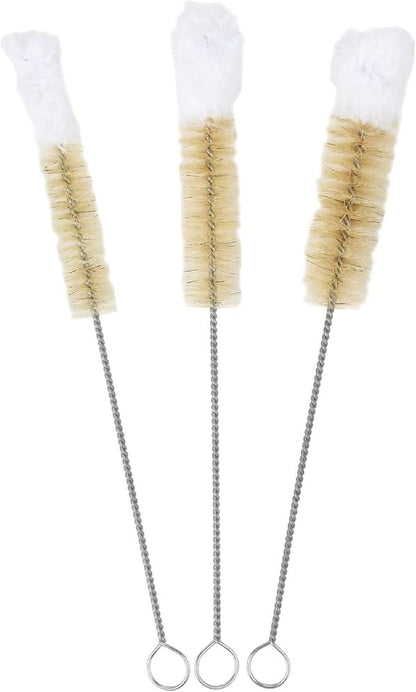 HOME-X Soft-Tip Cleaning Brush Set, Soft Scrub Brush with Long Handle, Handy Crevice-Cleaning Tool, Glassware-Cleaning Brush, Set of 3
