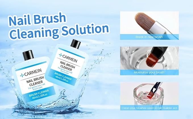 Nail Cleaner & Brush Cleaner & Gel Nail Polish Remover, 40ml/1.35fl.oz Must-Have Nail Care Trio