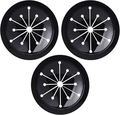 3 Pcs Black Garbage Disposal Splash Guards Collar Sink Baffle, 3-1/8 Inch Kitchen Sink Drain Splash Guard, Multi-Function Kitchen Drain Plugs for GE, Whirlaway, Sinkmaster and Waste King