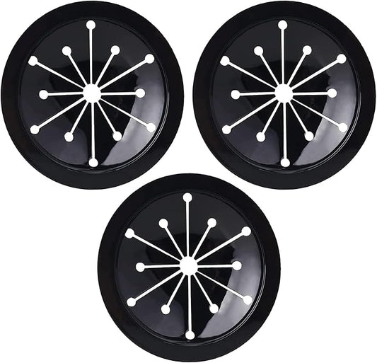 3 Pcs Black Garbage Disposal Splash Guards Collar Sink Baffle, 3-1/8 Inch Kitchen Sink Drain Splash Guard, Multi-Function Kitchen Drain Plugs for GE, Whirlaway, Sinkmaster and Waste King