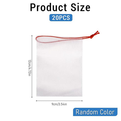 Mozeat Lens 20 PCS Exfoliating Mesh Soap Saver Pouch Bag Mesh Soap Bag Soap Handmade Soap Bubble Mesh Net Bags with Drawstring Mesh Foaming Net Soap Sack Bags for Bath & Shower, Colorful