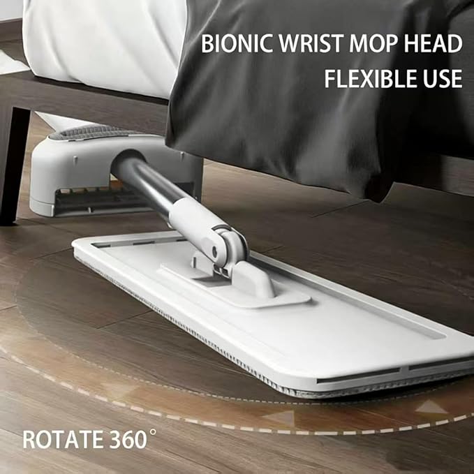 Wet Dry Flat Microfiber Mop for Hardwood Floors, 6 Washable Pads Included, 360° Swivel Mop for Home Kitchen Tile & Laminate Floors