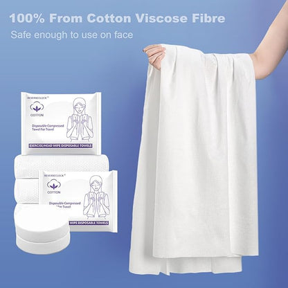 Disposable Towel Set Compressed Towels Large Bath Towel Face Towel Cotton Thick Portable Reusable Washcloth for Travel Camping Hiking Swimming Outdoor Sports Beauty Salon Cleaning Travel Kit for Hotel