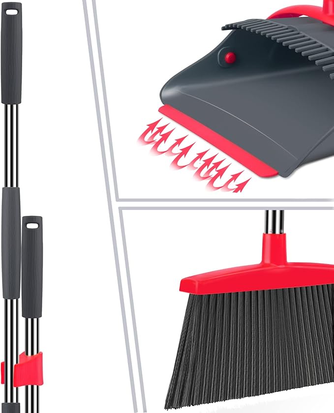 Red &Orange Broom Dustpan Combo Set