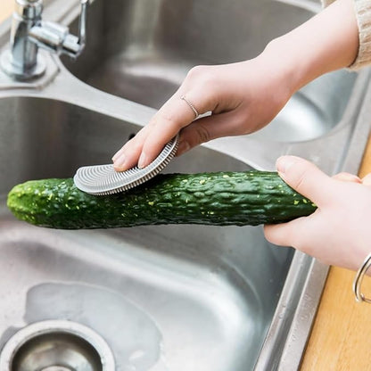 4 Pcs Silicone Dish Scrubber, Multipurpose Round Silicone Sponges Reusable Dish Brush for Kitchen Dishes Plate Fruits Vegetables Washing and Cleaning