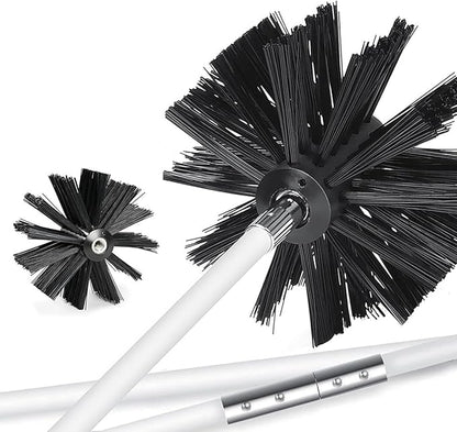 Chimney Washing Brushes Fireplace Cleaning Supplies 5.9in and 3.9in Brush Heads 5/16 Screw Thread Dryer Vent Cleaner Kit Attachment