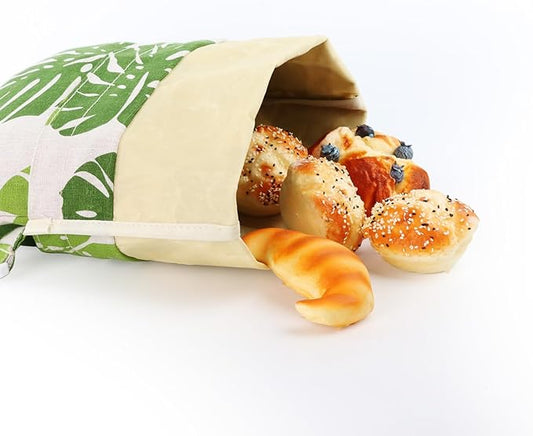 1PCS Reusable Beeswax Food Wraps Breads Bags for Homemade Bread Loaf, Organic Cotton XL Sourdough Beeswax Bread Bag Supplies Sandwich Wrapper, Sustainable, Fresh Keeping, Food Storage Containers