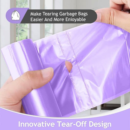 4 Gallon 300pcs Strong Trash Bags Colorful Clear Garbage Bags, Bathroom Trash Can Bin Liners, Small Plastic Bags for home office kitchen, fit 12-15 Liter, 3,3.5,4.5 Gal,Multicolor