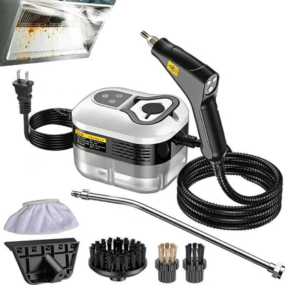 2500W Handheld Steam Cleaner for Home: High Temperature Pressurized Steamer with 6 Adjustable Levels for Cleaning - Portable Multi-Surface Steam Cleaning Machine for Kitchen, Furniture (black)